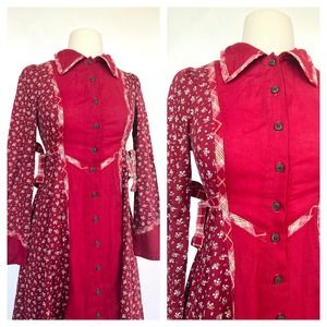 Sold//Vintage Gunne Sax Side Ties Prairie Dress XS/Small